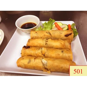 501. CHẢ GIÒ CHAY - VEGETARIAN DEEP FRIED SPRING ROLLS ( 12 MINUTES) (2 ROLLS) OR (4 ROLLS)